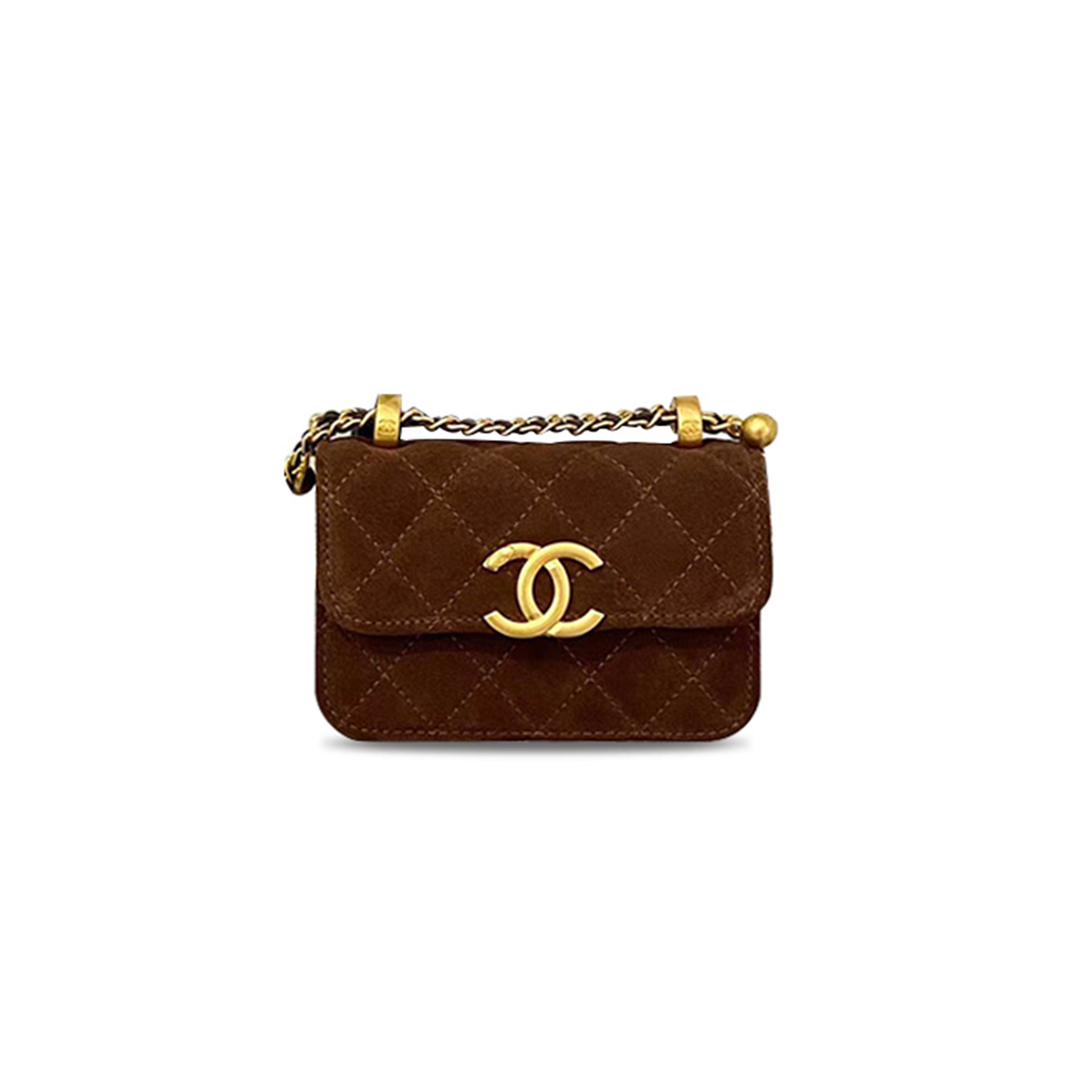 CHANEL CROSSBODY BAG CHANEL BROWN IN SUEDE (14*9*3cm) 